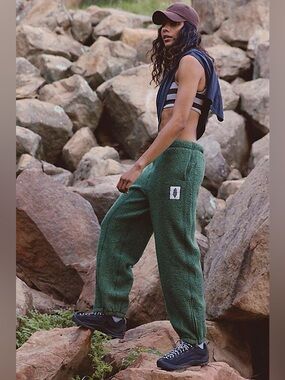 1240. FREE PEOPLE Highlands Wool Joggers in Olive  Heather NWT $228